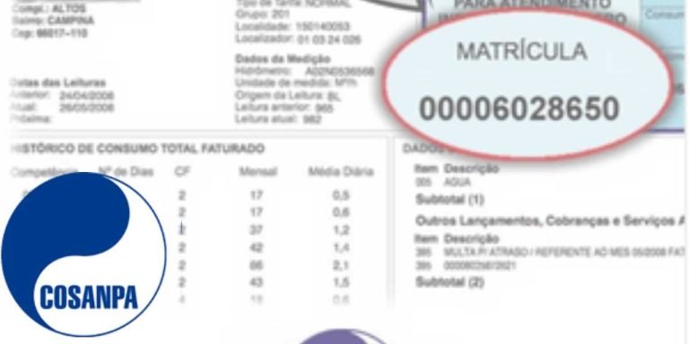 consulta fatura cpf e matricula